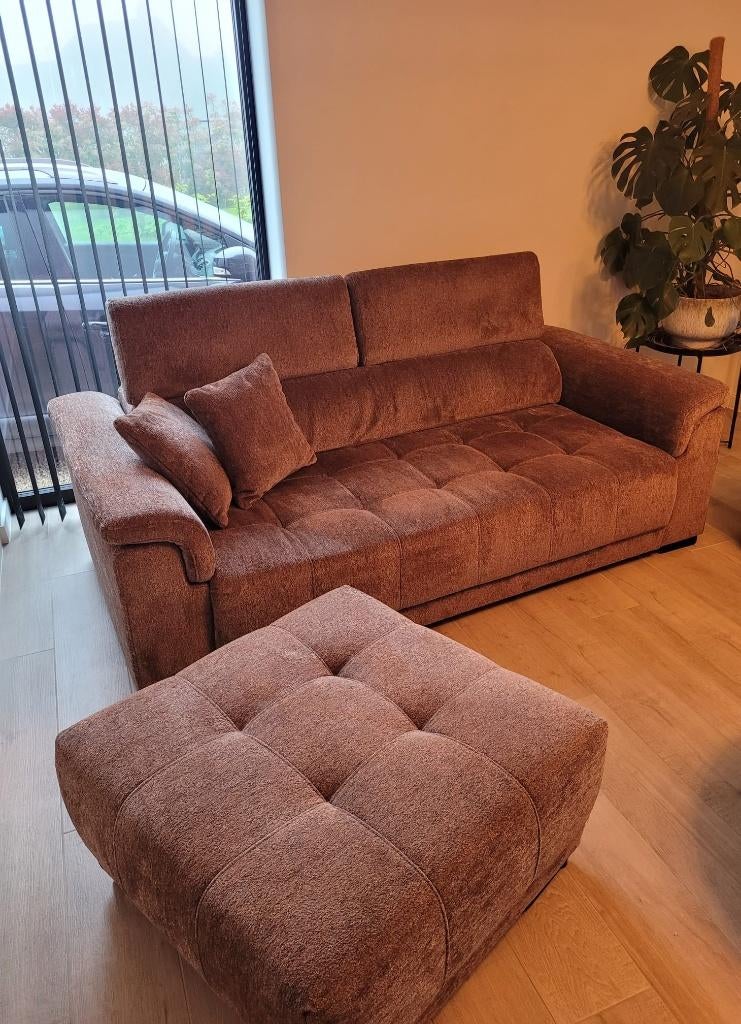 Zetel & hocker te koop, Huis en Inrichting, Zetels | Zetels, Nieuw, Rechte bank, Driepersoons, 200 tot 250 cm, 100 tot 125 cm