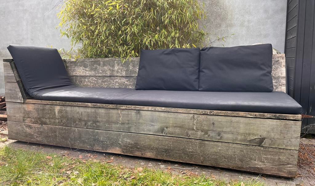 Tuin-loungebank, Enlèvement, Utilisé, Bois