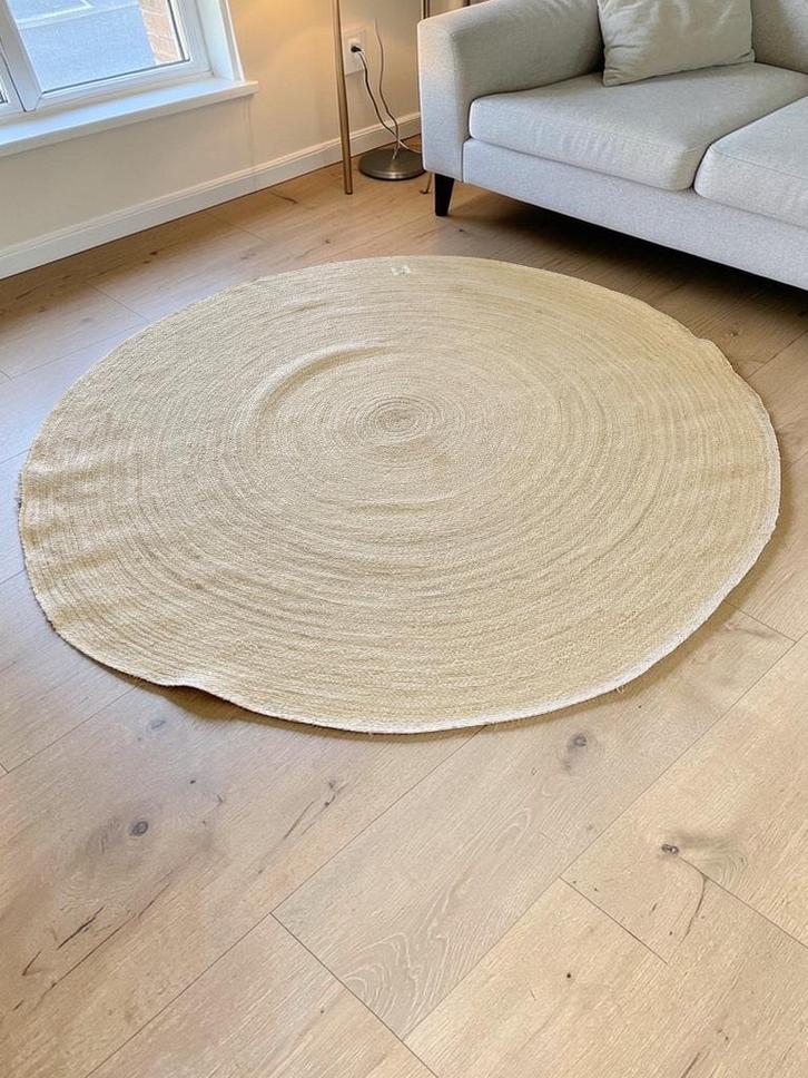Nieuw XL boho jute tapijt diameter 2 meter, Antiek en Kunst, Curiosa en Brocante, Ophalen