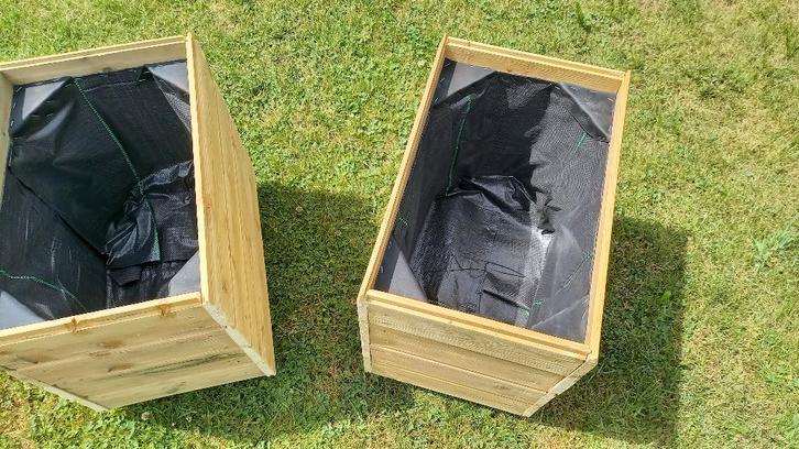 Bloembakken, Tuin en Terras, Bloembakken en Plantenbakken, Zo goed als nieuw, Hout, Balkon, Tuin, 30 tot 60 cm, Rechthoekig, Ophalen