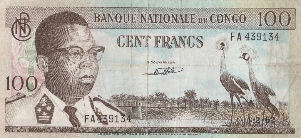 Banque Nationale Du Congo 100 Francs 01.02.1962, Ophalen, Overige landen, Los biljet