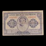 Bankbiljet / Luxemburg / 10 Frank / 1944 / Pick 44, Postzegels en Munten, Bankbiljetten | Nederland, Ophalen of Verzenden, Los biljet