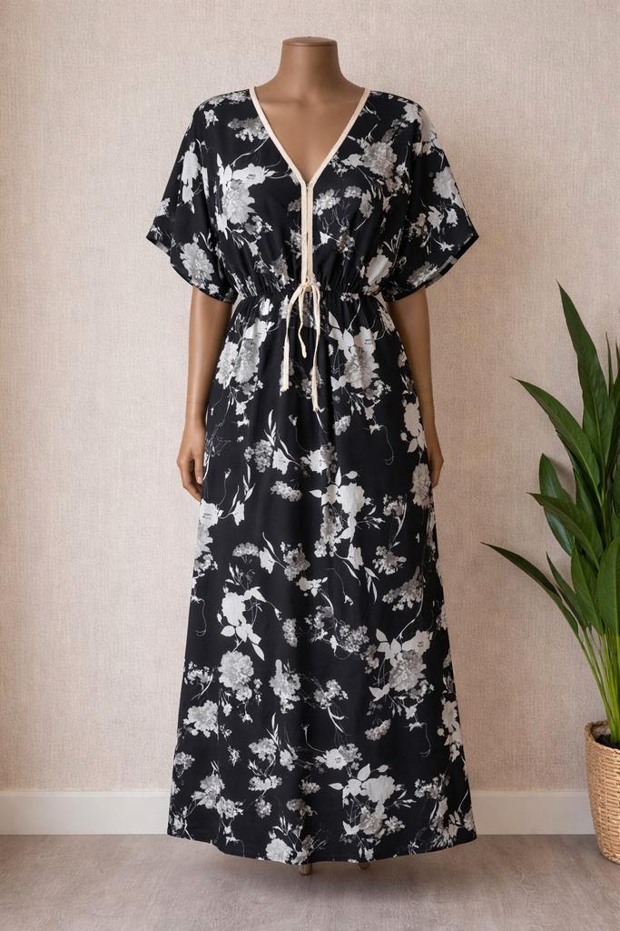 Zwart witte maxi jurk, Kleding | Dames, Jurken, Zwart, Verzenden