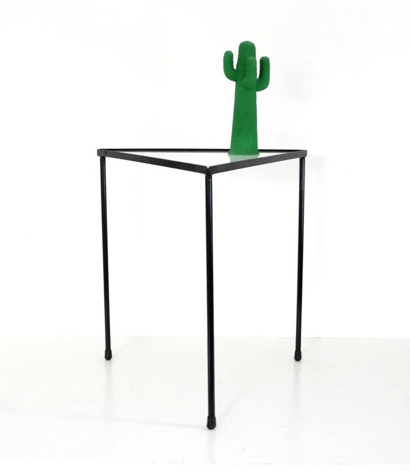 Vintage Postmoderne bijzettafel / Postmodernisme, Huis en Inrichting, Tafels | Bijzettafels, Ophalen of Verzenden, Metaal of Aluminium