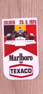 sticker  Marlboro Team Texaco + Zolder Circuit 25/5/1975, Ophalen of Verzenden, Zo goed als nieuw, Sport