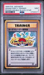 Pokémon grand party trainer holo double black star promo PSA, Ophalen