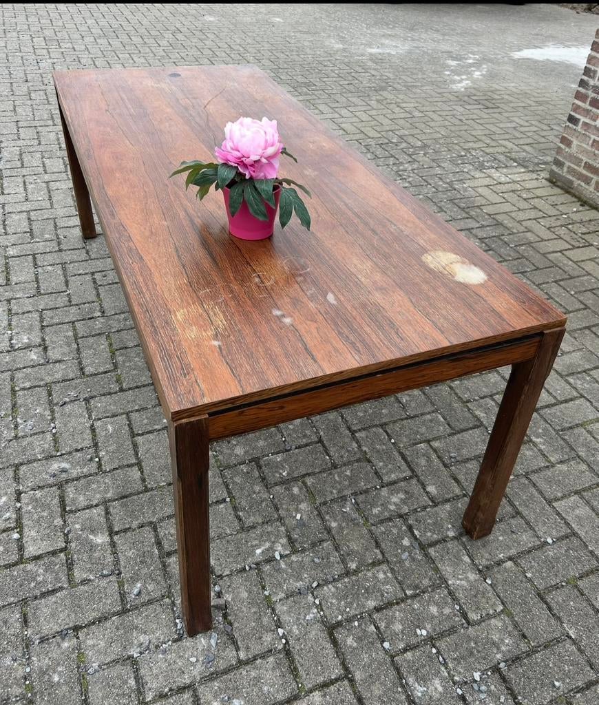 Bruine houten tafel, Huis en Inrichting, Tafels | Eettafels, Ophalen, Zo goed als nieuw