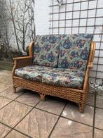 Vintage lounge Bamboe Rotan Loveseat Bank, Tuin en Terras, Ophalen, Rotan, Bank