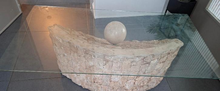 table basse vintage en pierre de Mactan, Magnussen Ponte, Maison & Meubles, Tables | Tables de salon, Utilisé, Enlèvement