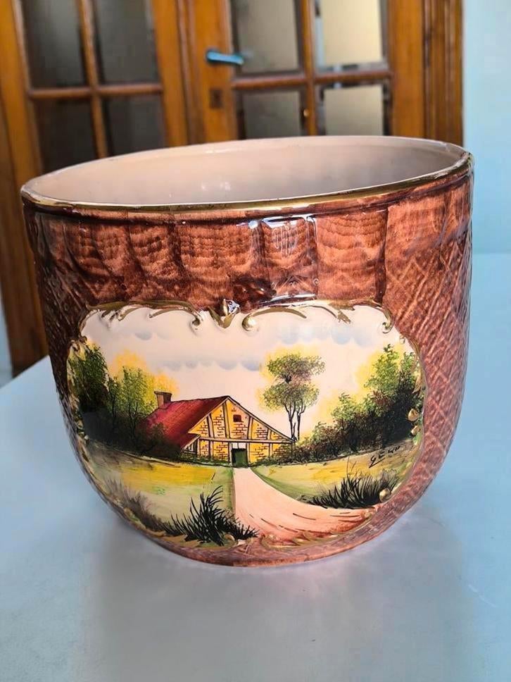 Grote vintage cache pot, Tuin en Terras, Bloempotten, Ophalen of Verzenden
