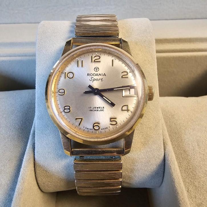 Rodania Sport Vintage 1960s – Zwitsers 17 Jewels, Handtassen en Accessoires, Horloges | Antiek, Polshorloge, Overige merken, Overige materialen