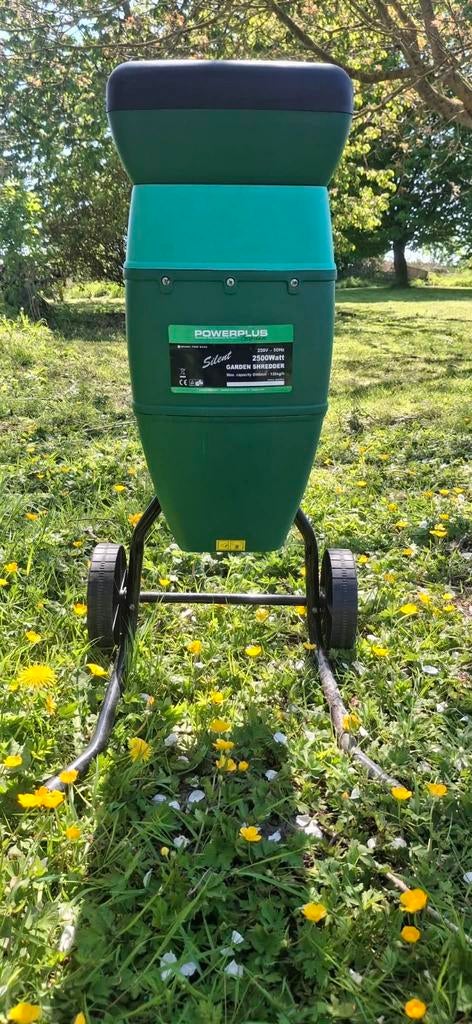Broyeur à branche PowerPlus 2500W - Très bon état, Jardin & Terrasse, Déchiqueteurs, Comme neuf, Électrique, Enlèvement