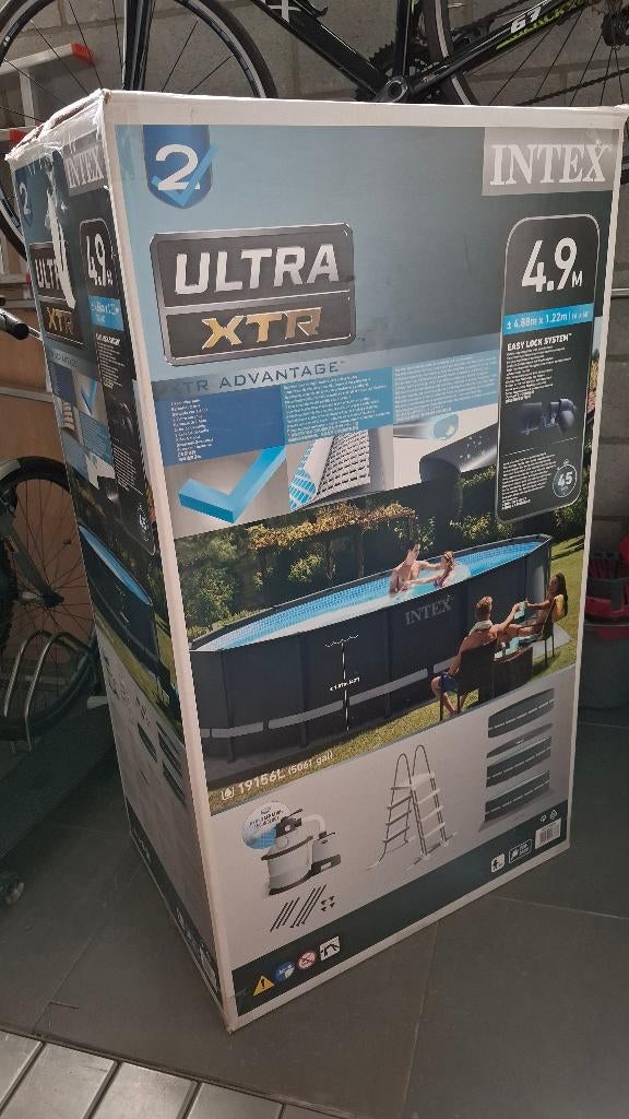 Intex zwembad Ultra XTR + warmtepomp, Tuin en Terras, Zwembaden, Gebruikt, Opzetzwembad, 120 cm of meer, 400 cm of meer, 300 cm of meer
