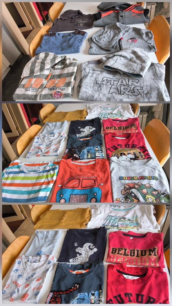Lot vêtements enfant T. 7-8 ans /pulls/gilets/t-shirt/sweat, Enlèvement ou Envoi, Utilisé, Garçon