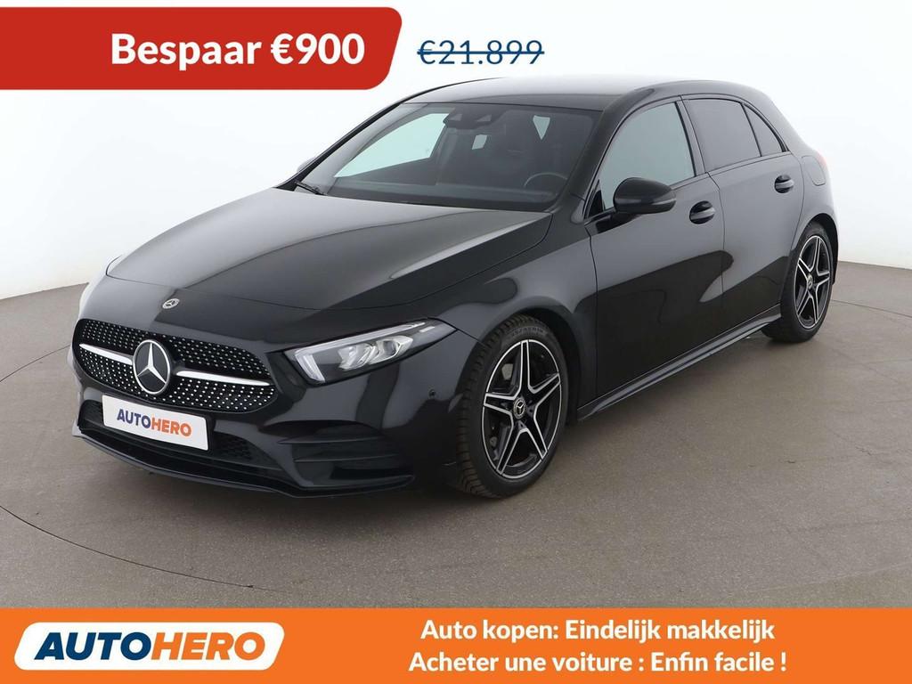 Mercedes-Benz A-Klasse 180 A 180 AMG Line (bj 2021), Auto's, Gebruikt, 1350 kg, 136 pk, Zwart