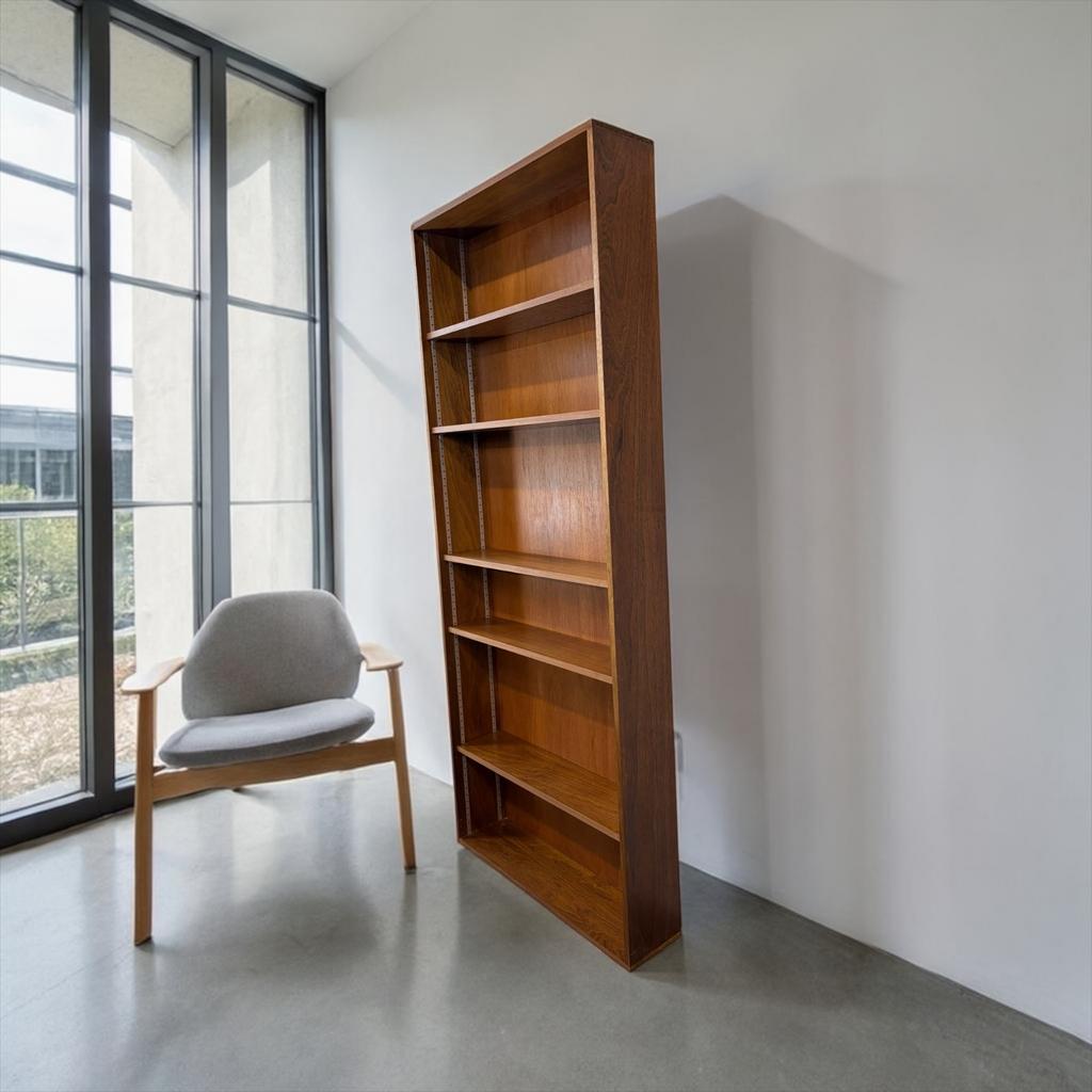 Grande bibliothèque/étagère peu profonde vintage marron, Enlèvement ou Envoi, Utilisé