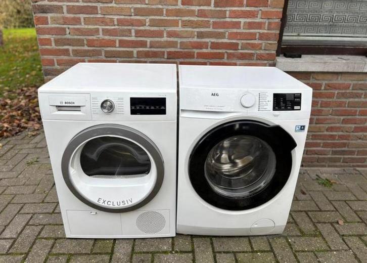 Wasmachine en droogkast Aeg bosch werken perfect beide A+++, Elektronische apparatuur, Wasmachines, Zo goed als nieuw, Ophalen