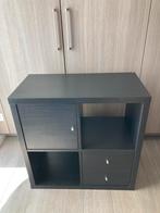 Ikea Kallax kast 77x77 cm zwart bruin met inzetten, Ophalen, Gebruikt