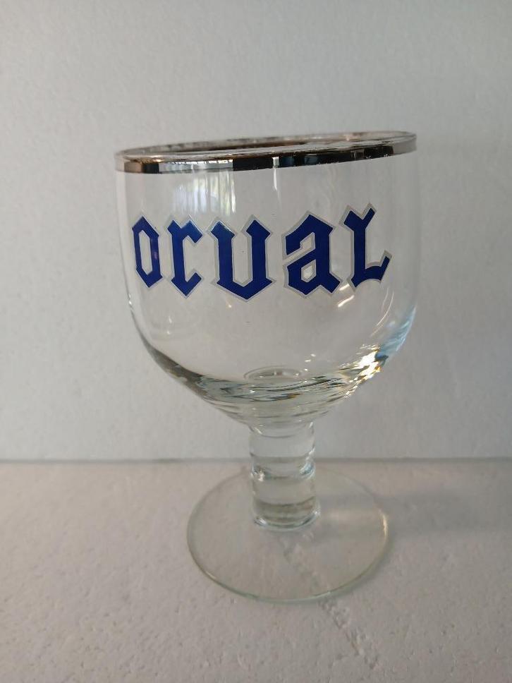 Oud ORVAL BENJAMIN glas op voet in perfecte staat, Verzamelen, Biermerken, Zo goed als nieuw, Glas of Glazen, Overige merken, Ophalen of Verzenden