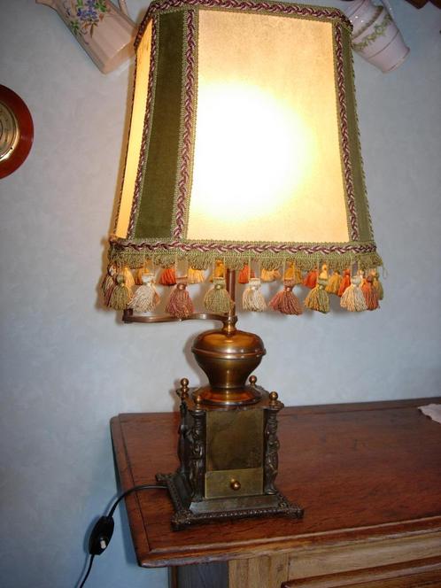 Vintage bronzen perkamentlamp Works High 51 cm, Antiek en Kunst, Antiek | Verlichting, Ophalen of Verzenden