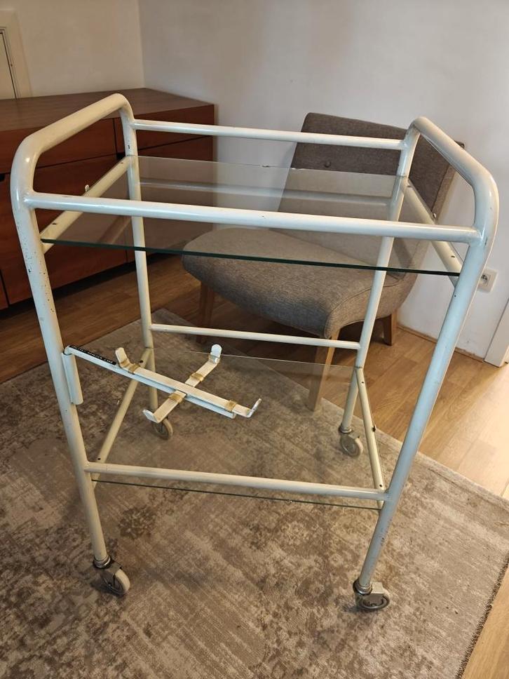 Vintage ziekenhuis wagentje/medische trolley/dessertwagen, Huis en Inrichting, Overige Huis en Inrichting, Gebruikt, Ophalen