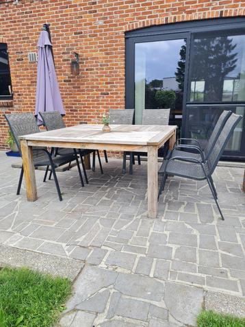 Tuinset teakhout!, Tuin en Terras, Ophalen, Gebruikt, Teakhout, 8 zitplaatsen