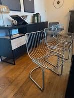 4x vintage draadstaal slede stoelen, Enlèvement, Comme neuf, Métal, Quatre