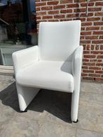6 stevige witte stoelen met wieltjes, 145€ voor 6 stoelen, Huis en Inrichting, Stoelen, Gebruikt, Ophalen