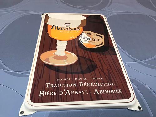 Maredsous emaille reclamebord, emaillerie Belge!, Verzamelen, Biermerken, Zo goed als nieuw, Reclamebord, Plaat of Schild, Ophalen of Verzenden