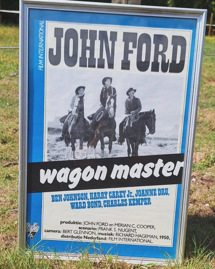 Mooie Western poster voor de film Wagon Master van John Ford, Verzamelen, Posters, Gebruikt, Film en Tv, A1 t/m A3, Rechthoekig Staand