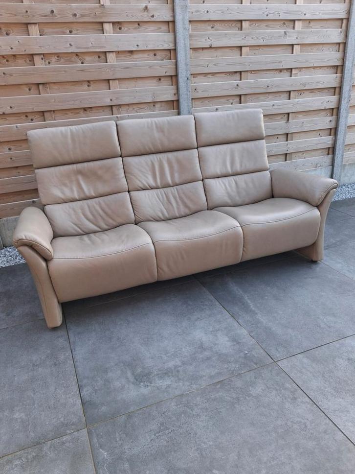 Echt lederen 3-zits zetel. Uitstekende staat !, Maison & Meubles, Fauteuils, Cuir, Enlèvement