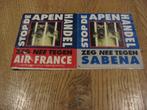 Vintage Stickers Sabena Air France Stop de Apen Handel, Verzamelen, Ophalen of Verzenden, Zo goed als nieuw, Overige typen