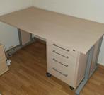 Bureau met ladeblok in zeer goede staat, beuk kleur, Huis en Inrichting, Ophalen, Zo goed als nieuw, Bureau