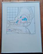 Liefooghe Frank 1943 "De Astronaut" zeefdruk-getekend-kader, Ophalen of Verzenden