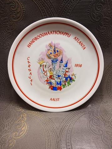 Assiette de carnaval d'Alost 1958 Oilsjt, Enlèvement, Utilisé, Panneau publicitaire