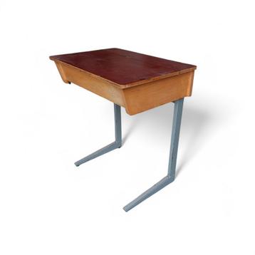 Vintage schoolbankje bureau 1960s retro beschikbaar voor biedingen