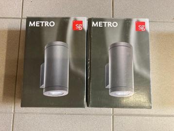 SG Lighting - metro wandopbouw LED grafiet 2x6W LED GU10, Enlèvement, Neuf, Métal