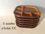 6 assiettes à fondue, Maison & Meubles, Comme neuf