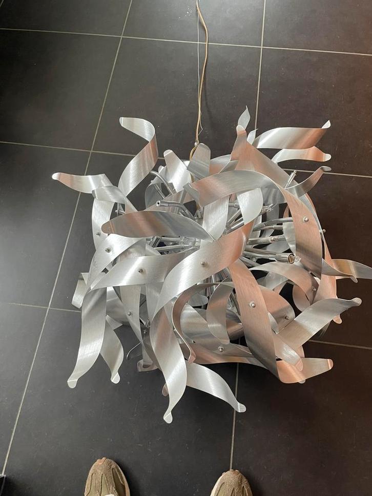 Desing verlichting, Huis en Inrichting, Lampen | Kroonluchters, Gebruikt, Metaal, Ophalen