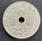 Belgium 1939 -25 Cent Maillechort/Jespers- Leopold III/M 463, Losse munt, Verzenden