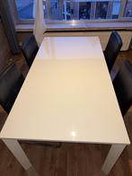 Keukentafel wit + 4 stoelen, Enlèvement, Utilisé, Blanc