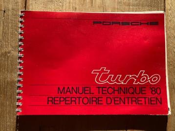  Porsche Turbo Manuel technique '80 - Répertoire d"entretien