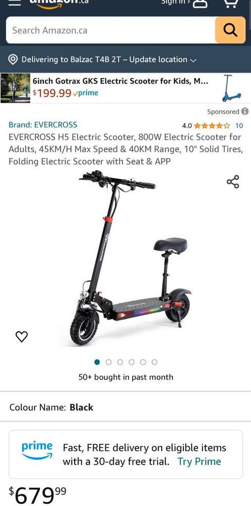 Trottinette électrique Evercross 800W Nouveau prix : 679,99€, Vélos & Vélomoteurs, Trottinettes, Neuf, Step électrique (E-scooter)