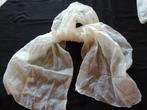 Etole foulard blanc mousseline brode OR neuf Lg 1,78 mètre x, Sans marque, Enlèvement ou Envoi, Écharpe, Neuf