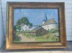 huile sur panneau village ardennais signe mativa, Antiquités & Art, Art | Peinture | Classique, Enlèvement ou Envoi