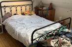 Tweepersoonsbed, zwart metaal, Huis en Inrichting, Slaapkamer | Bedden, Ophalen, Gebruikt, Zwart, 140 cm
