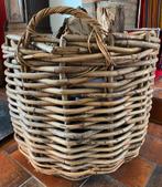 Grand panier à bûches en rotin, Ophalen, Gebruikt, Riet, Mand