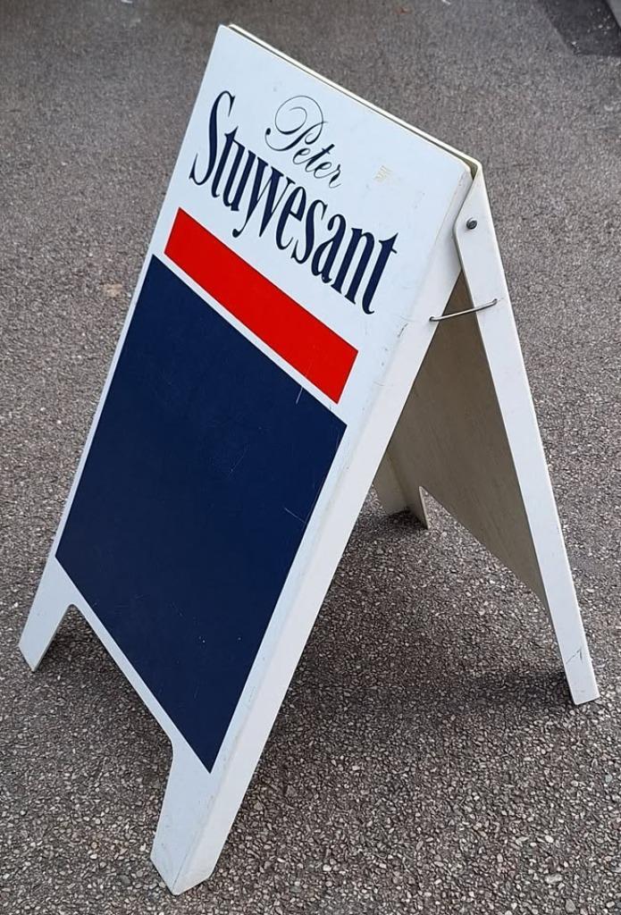 Joli panneau chevalet publicitaire Peter Stuyvesant, Verzamelen, Merken en Reclamevoorwerpen, Gebruikt, Reclamebord, Ophalen