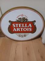 Dubbelzijdige rmetalen Stella Artois  bord, Verzamelen, Ophalen, Zo goed als nieuw, Stella Artois