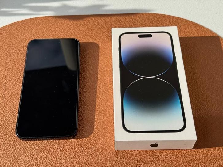 IPhone 14 Pro Max Black 128 Impeccable, full box, 6 cases, Télécoms, Téléphonie mobile | Apple iPhone, Comme neuf, 128 GB, Sans abonnement